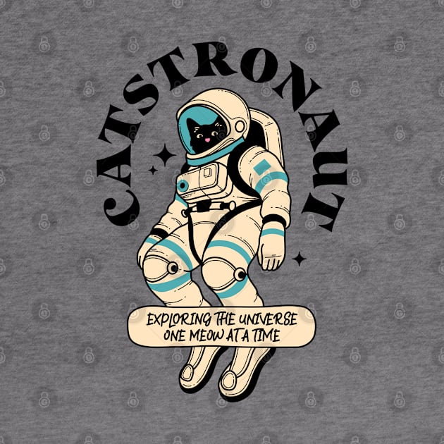 Astronaut Black Cat in beige by The Charcoal Cat Co.